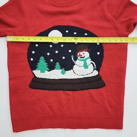 GMI Women's Ugly Christmas Sweater Knit Red Snow Globe Snowman Crew Neck Sz M/L - Picture 8 of 9